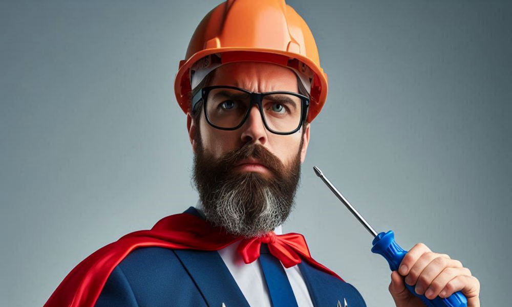 Image of an IT user superhero