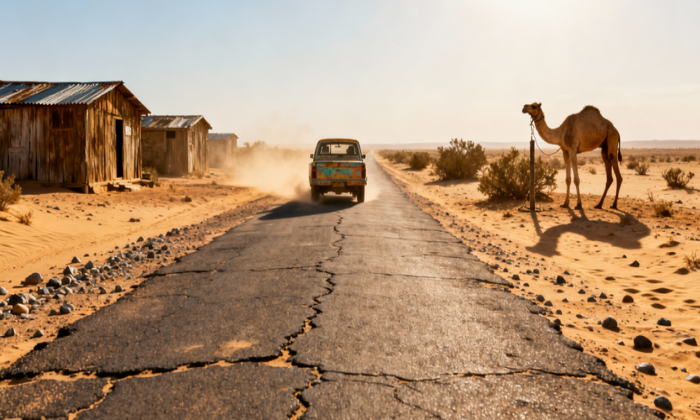 image of a rural desert road