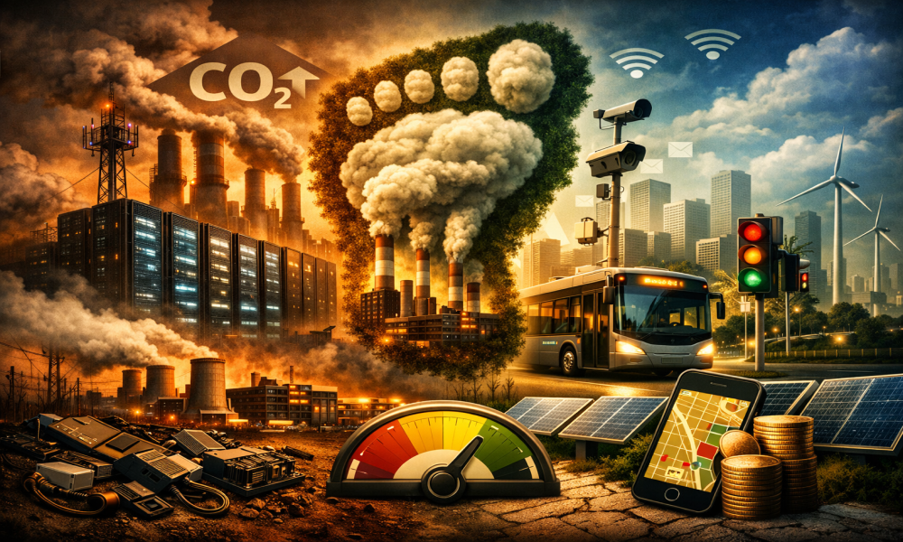 An illustration of the carbon shadow for modern digital mobility infrastructure 