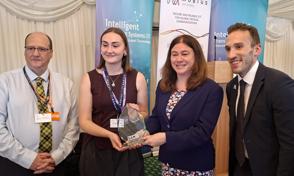 Image of Andrew Seedhouse, Charlotte Parish (Prize Winner), Alex Mayer MP and Max Sugarman  