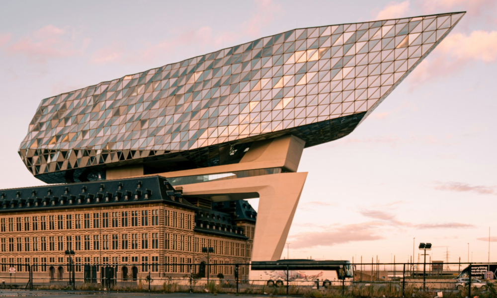 Image of the Zaha Hadid designed Port House in Antwerp  